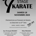 Affiche stage karate 2023 18 novembre